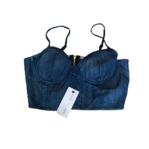 NWT Denim Bra Crop Top